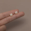 2021 Chic Korean Wedding Party Jewelry Real 925 Sterling Silver Gold Plating Geometric Pearl Stud Earrings for Women Trendy