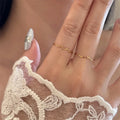 Ins Chic Gold Plated Smooth Pearl Open Rings Fade Resistant Stainless Steel Geometric Line Pearl Band Rings