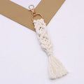 Boho Macrame Handmade Braided Cotton Rope Keychain Pendant for Women Girls Boho Style Keychains Keychains Gifts
