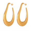High End Personalized Geometric Stainless Steel Stud Earring Vintage 18K Gold Plated Irregular U Shape Hoop Earrings YF4084