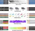 H&B 72pcs Sketching Set Art Kit for Adults & Kids Pro Watercolor & Metallic Pencils Drawing & Colored Pencils Teaching Resources