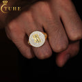 Pass Diamond Tester Moissanite Iced Out Jesus Signet Ring Mens Jewelry 925 Sterling Silver Lab Grown VVS Mossanite Hip Hop Ring