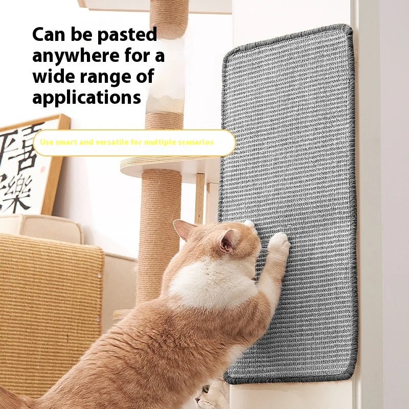 Gray Solid Color Sisal Pad Modern Design Vertical Wall Cat Scratcher Felt Pet Bed Wear-Resistant Scratch-Resistant Cat Claw