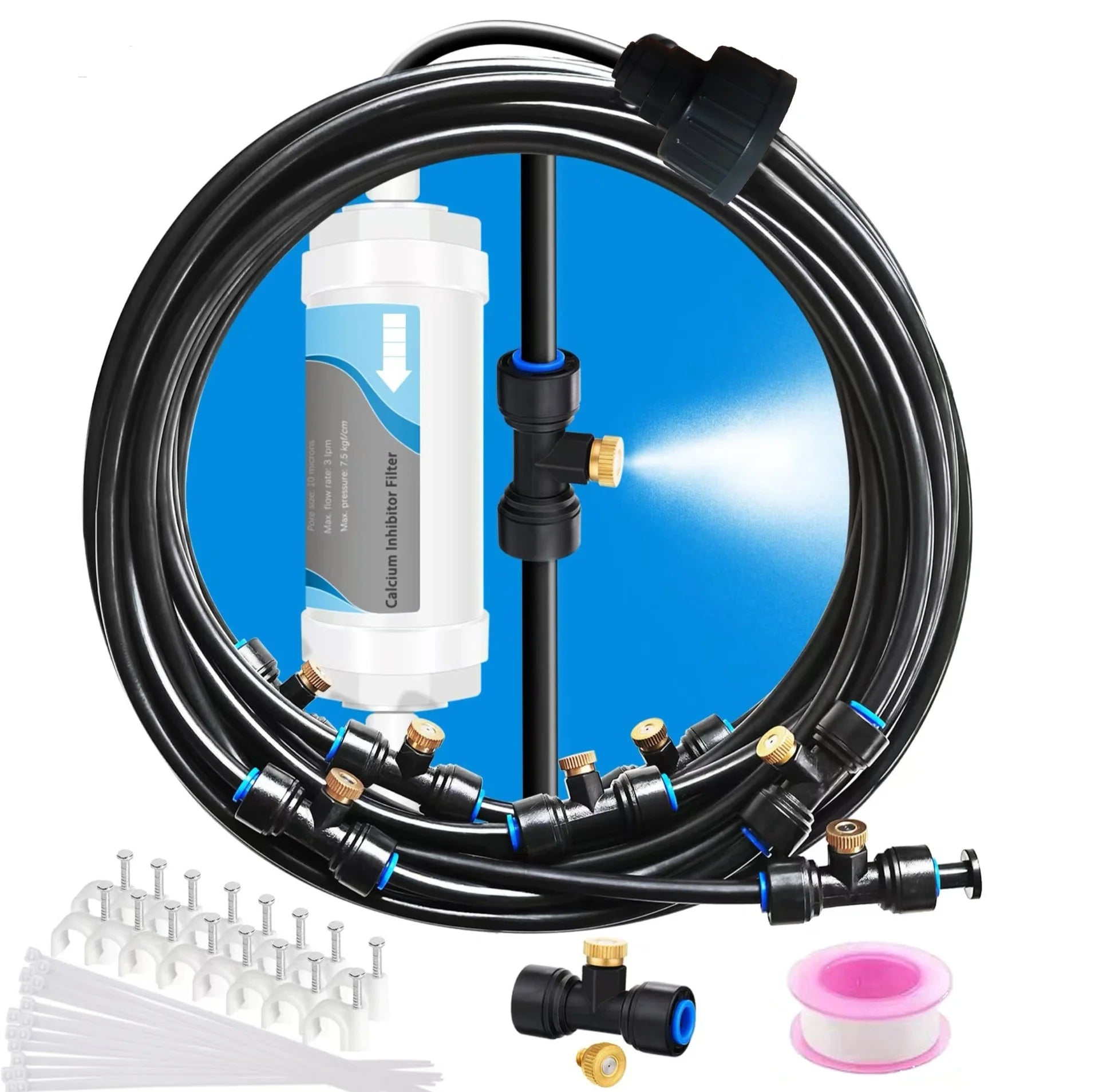 Low Pressure Spray Cooling Set Dust Removal Filterable Spray System Outdoor Patio Garden Balcony Cooling System