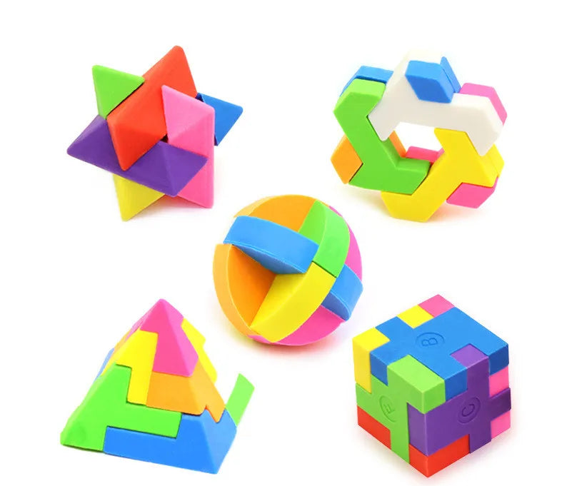 Children's DIY 3d Puzzle Cube Building Blocks Toy Rubber Eraser