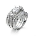 G2698 Wholesale Anillos De Mujer Para Hombre Valentines 3Pcs Zircon Wedding Ring Set for Women Men Couples Fashion Jewelry Rings