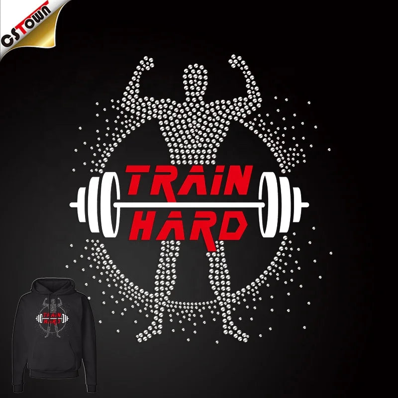 New Arrivals T Shirt Rhinestone Iron on Transfer Rhinestone Sports Transfer