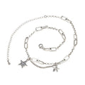 Hip Hop Punk Style Women Fashion Jewelry Star Pendant Diamond Cubic Zirconia 925 Sterling Silver Necklaces for Ladies Party