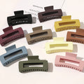 New Fashion Simple Sweet Girl 10cm Large Matte Plastic Hair Claw Clips Frosted Square Pure Soild Candy Color Big Hair Claw