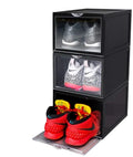 Home Storage Wholesale Stackable Multi-function Flip Clear Container Transparent Drawer Case Plastic Storage Boxes for Shoes
