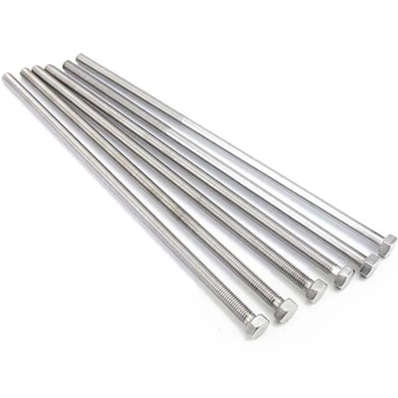 SS 304 Stainless Steel Long Thin Extended Hexagon Bolt M3 M4 M5 M6 M8 M12 extra Long Thread Hex Head Bolts