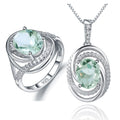 A5553 Abiding Jewelry Factory Wholesale Cheap Price Prasiolite Gemstone Women 925 Sterling Silver Jewellery Set