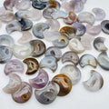 Wholesale Natural Crystal Hand Carved Druzy Agate Geode Moon Shape for Decoration