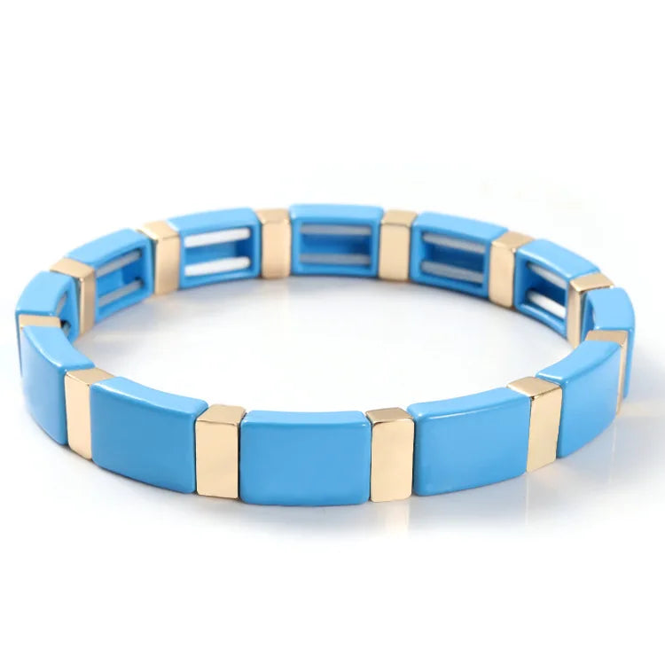 Handmade  Alloy Bracelet Boho Miyuki Tila Bead Stretch  Bracelet for Women  Relationship Bracelets  Jewelry