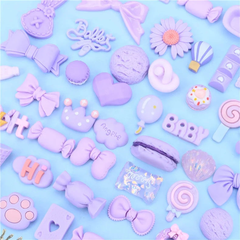 Paso Sico Resin Japanese 10 Colors 50pcs/bag 30pcs Random Mixed Design Kawaii Nail Art Accessories Multi-Design Nail Charms