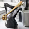 Food Grade 2-in-1 Stainless Steel Long Handled Tea Coffee Bean Scoop Measuring Spoon Bag Sealing Clip Camping Eco-Friendly