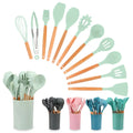 12 Pieces Wholesale Colorful Non-Stick Home Silicone Kitchenware Gadgets Cooking Utensils Set Silicone Kitchen Utensils Set