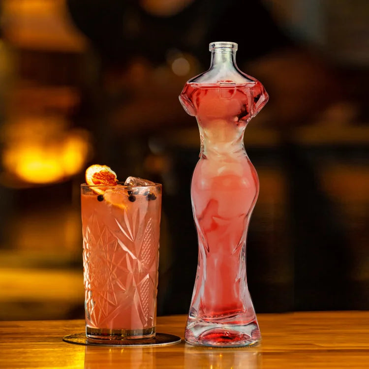 Customized High-end Glass Bottle with Cork and Engraving 330ml/580ml for Wine for Tequila & Brandy