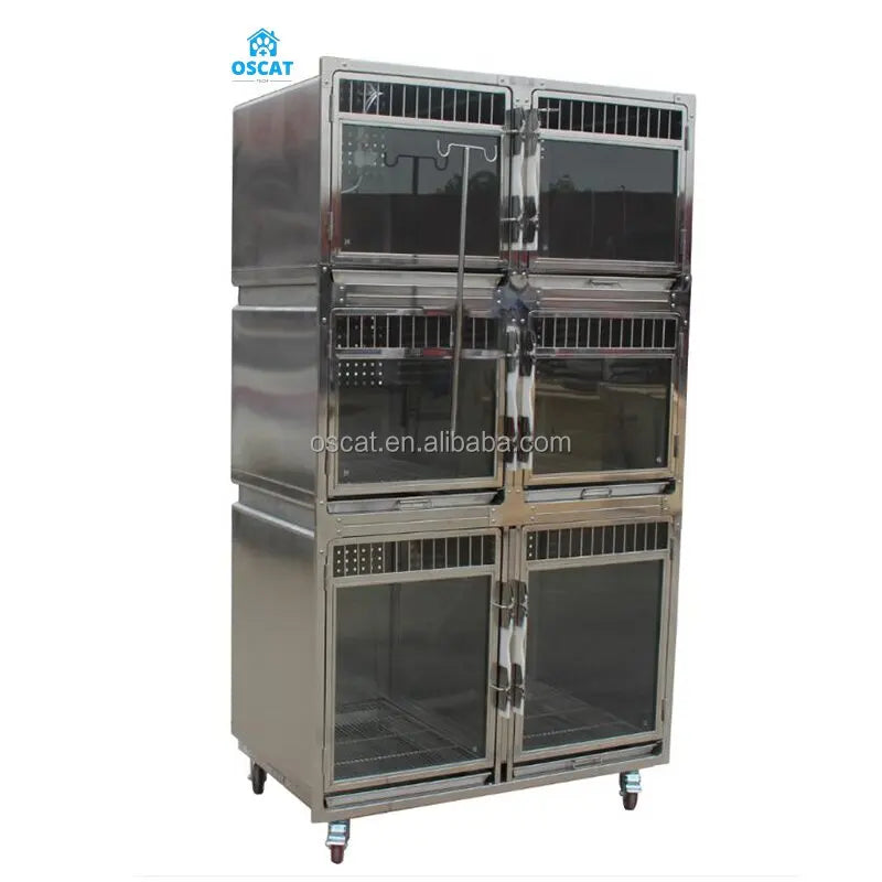 OSCAT Veterinary Equipment Professional Veterinary Kennel Stainless Steel Fibreglass Veterinary Cages for Vet Hospital