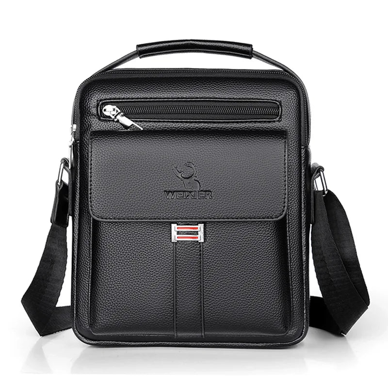 Customized LOGO Fashion Multi Functional PU Leather Crossbody Bag for Work Business Large Capacity Men's Gift Shoulder Bag