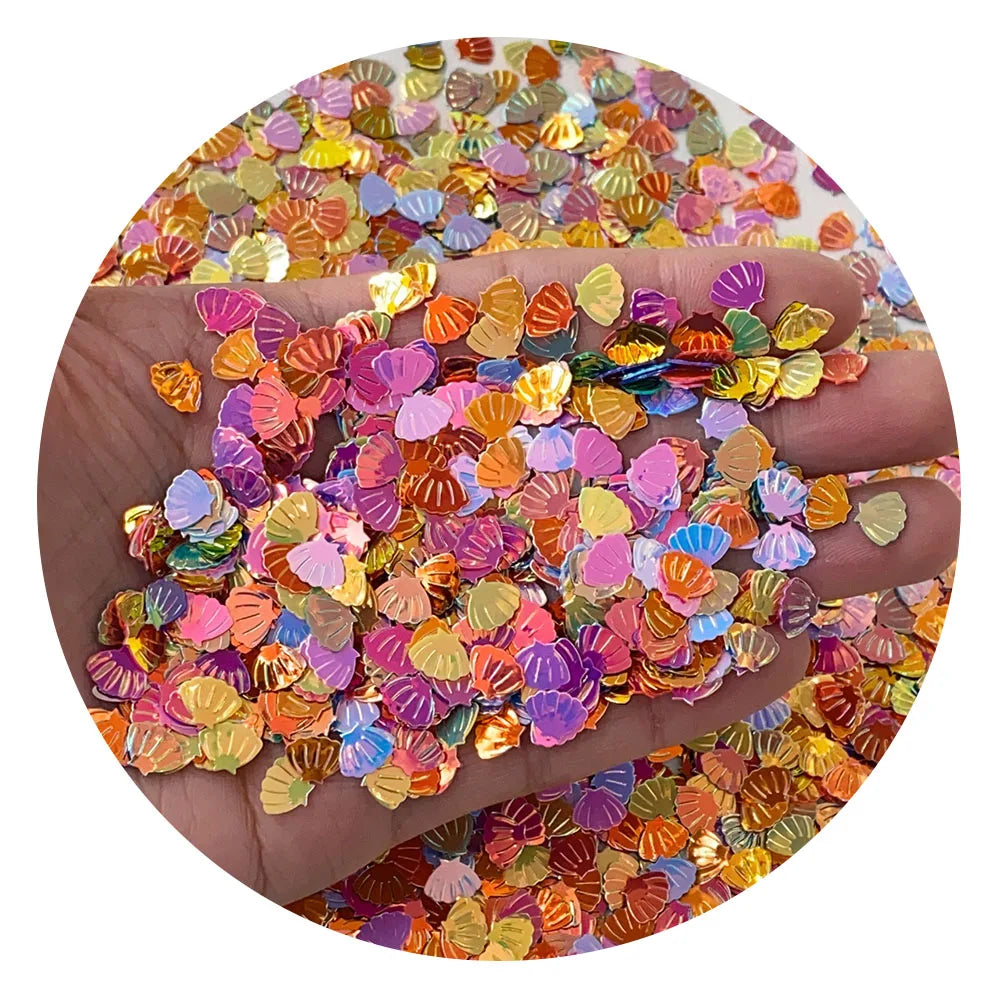 Mini Nail Glitter Shell Colorful Shiny Loose Sequins for DIY Manicure Holiday Decorations Flake Tools