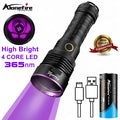 25W High Power 9x365nm UV LED Flashlight Charging Blacklight Curing CatDog Urine Stain Tinea Marker Ore Money Scorpion Lamp SV89