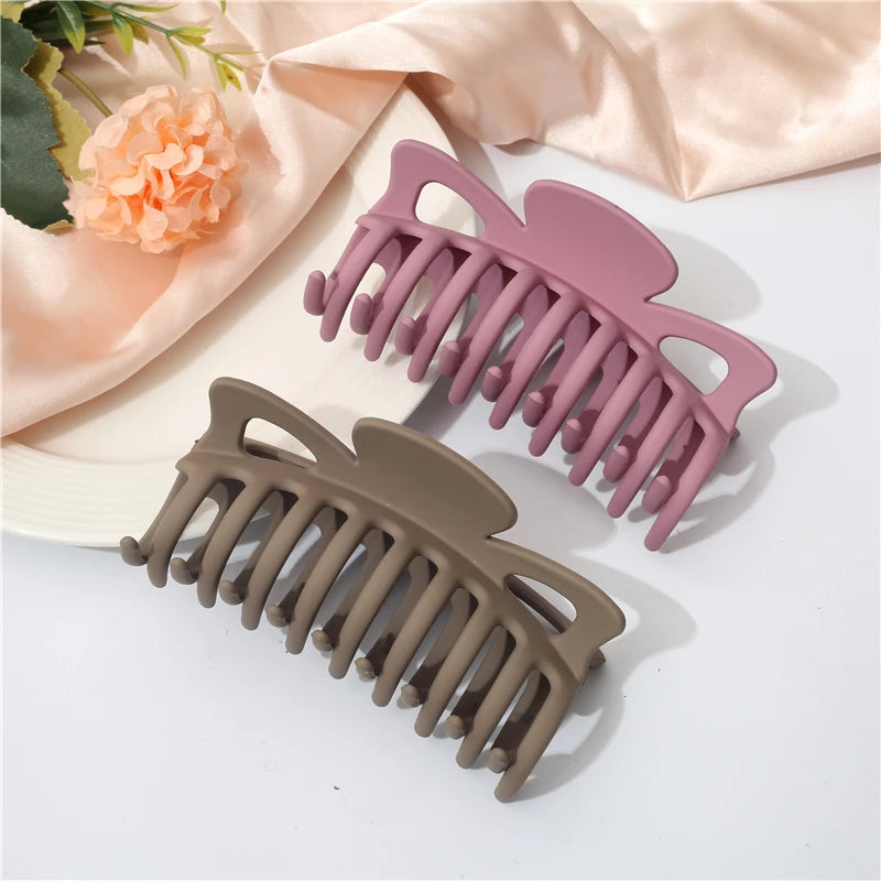 Plastic Resin Matte Jumbo Clamps Environmental Friendly Custom Color 11cm Good Quality Hair Claw Clips Hair