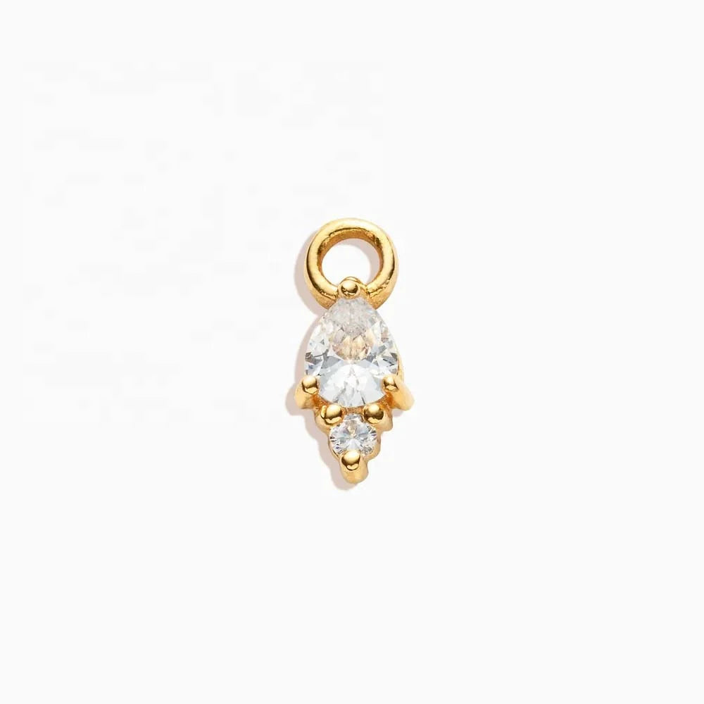 LOZRUNVE Delicate Cubic Zircon Charm Pendant Set For DIY Earring Making Sterling Silver 925