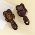 Custom Logo Wooden Paddle Hair Brush Portable Air Cushion Comb for Detangling and Styling Hair Brush