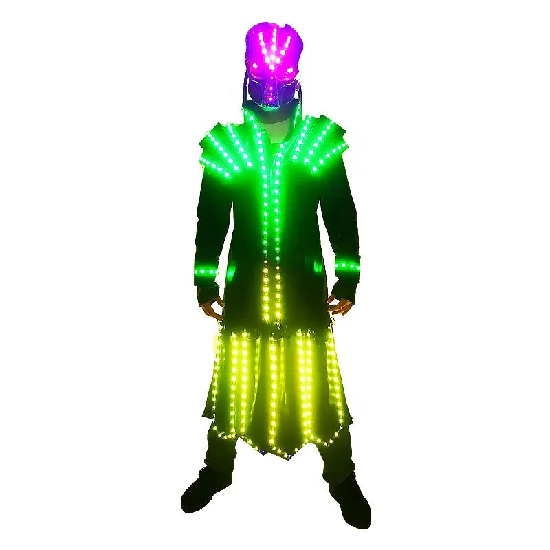 RGB LED Robot Performance Wear Remote Control Cosplay Suit for Club Bar Party Supplies