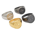 Men's Women's Cool Style Titanium Steel Couple Ring Simple Smooth Retro Niche Jewelry for Engagement Stainless Steel Gemstone