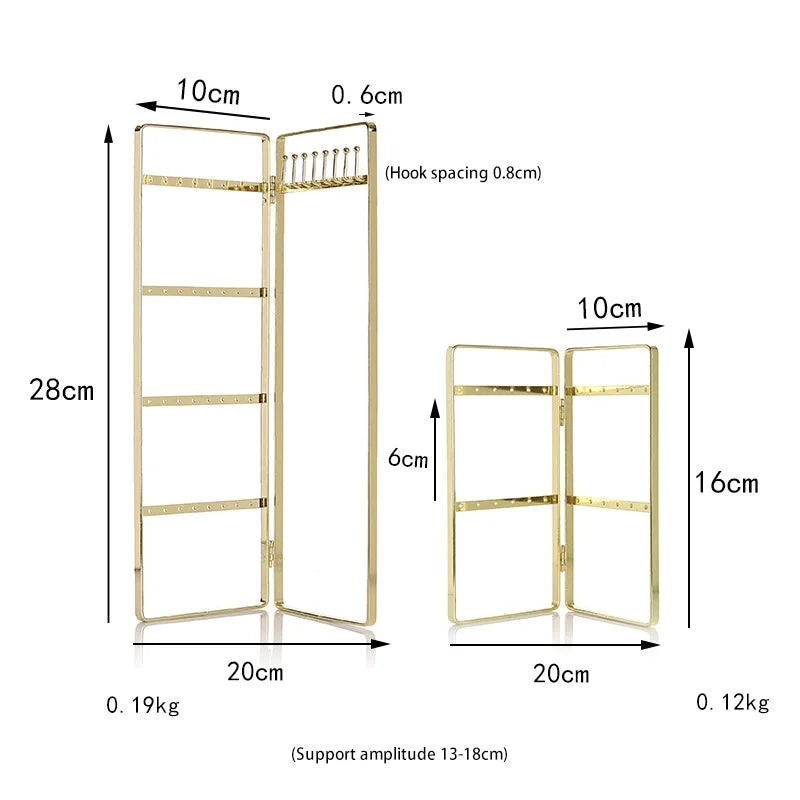 Iron Art Electroplated Earring Storage Jewelry Rack Creative Household Desktop Necklace Display Rack With Packaging