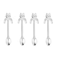 Gold Stainless Steel Cat Spoon for Coffee Ice Cream & Tea Durable Metal Scoop Stir Spoons
