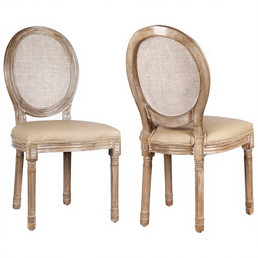 Restaurant Wedding Event Louis Chair Vintage Antique Rattan Back Solid Wooden Dining Chair