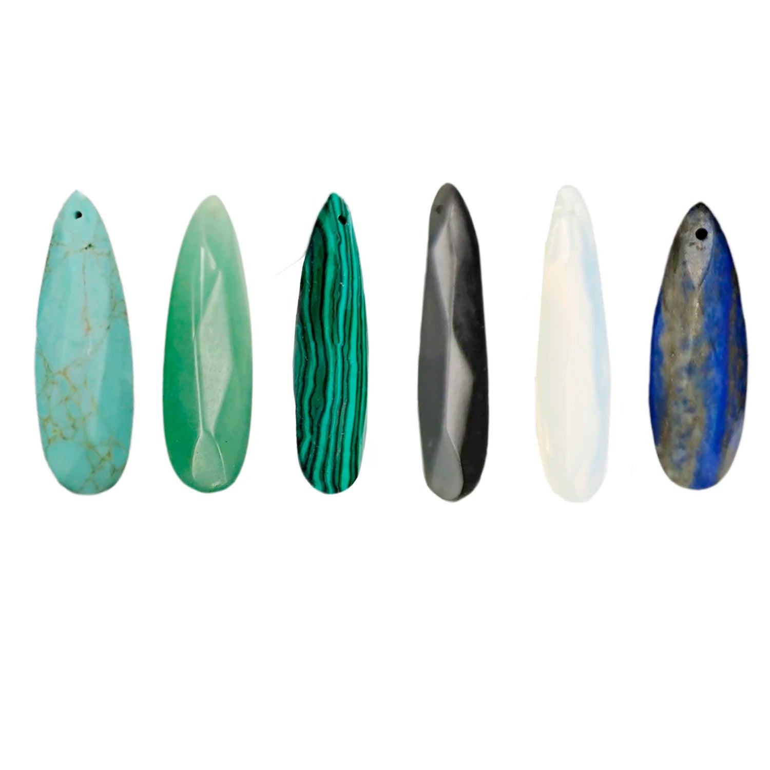 Latest Hot Sale Long Water Drop Gemstone Pendant for DIY Making Jewelry Natural Faceted Quartz Stone Teardrop Point Jewelry