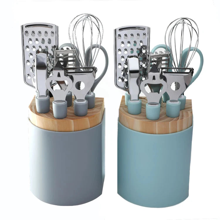 Wholesale Mutoulao 9-Piece Kitchen Utensil Set for Vegetables and Fruits Aluminum Alloy Hand Grip Dishwasher Safe