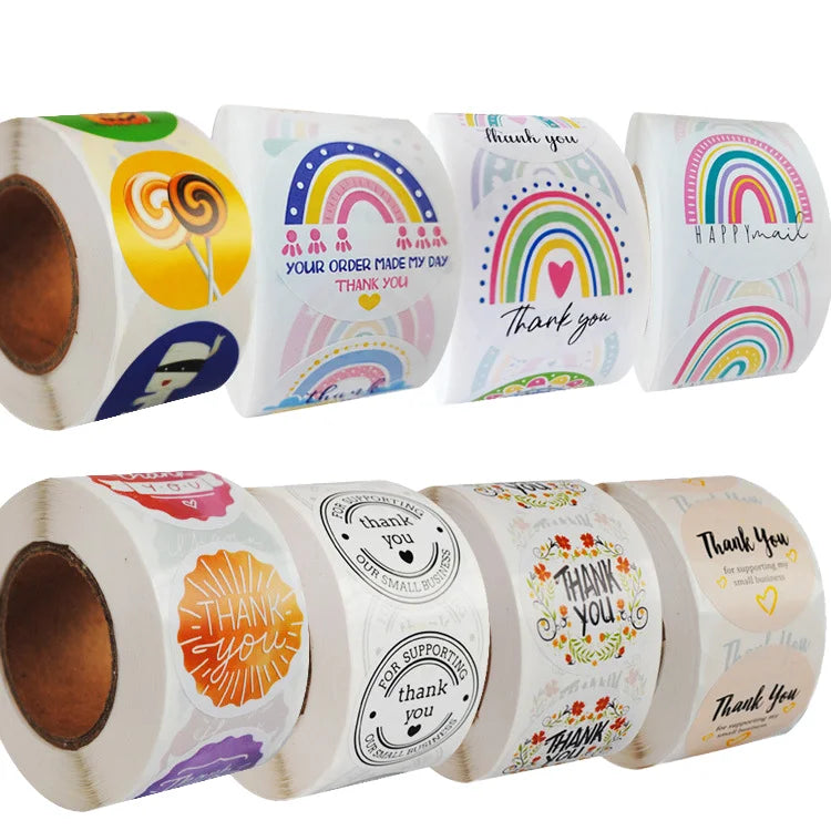 Custom Durable Business Logo Sticker Waterproof Adhesive Vinyl Roll for Fruit for Cosmetic Food Packaging Brand Sealing Labels
