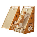 Modern Wood Cat Toys Sisal Jute Scratching Board Pad with Climbing Frame and Toy Balls for Cat Kitten Playing