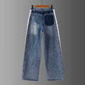 Customizable Women's High-Waisted Denim Pants New Fashion Vintage Button Pocket Mid Waist Chic Casual Style for Summer