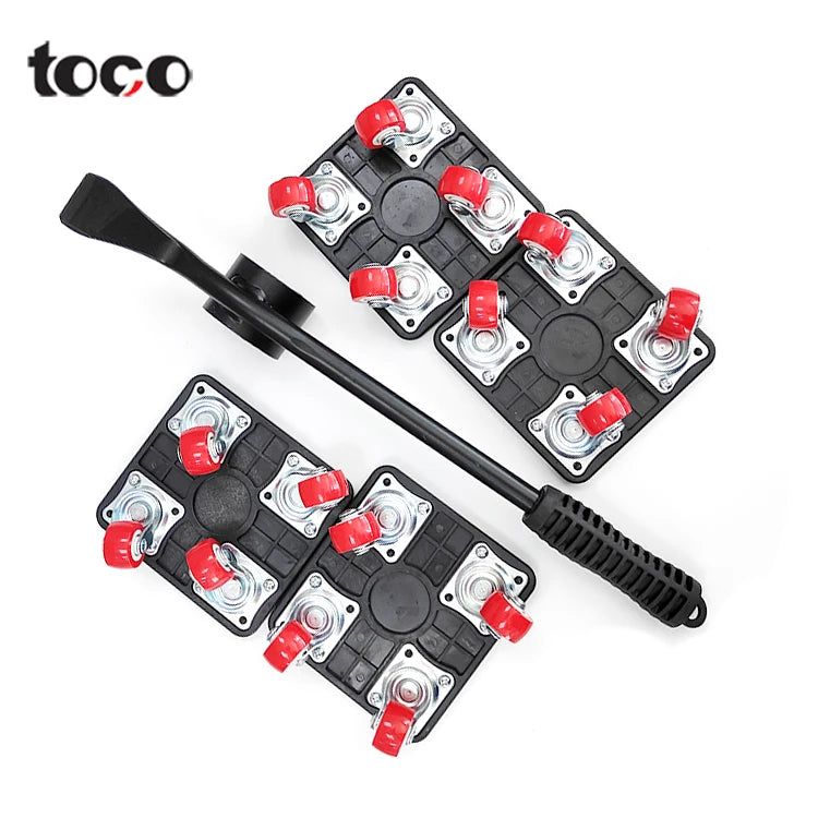 Wholesale 5Pcs Furniture Lifter Sliders Kit Profession Heavy Furniture Mover Set Wheel Bar Mover Device Furniture Moving Wheels