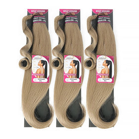 Julianna 28 Inches Heat Resistant High Temperature Fiber Kanekalon Hairpiece Wrap Around Ponytail Synthetic Hair Extension