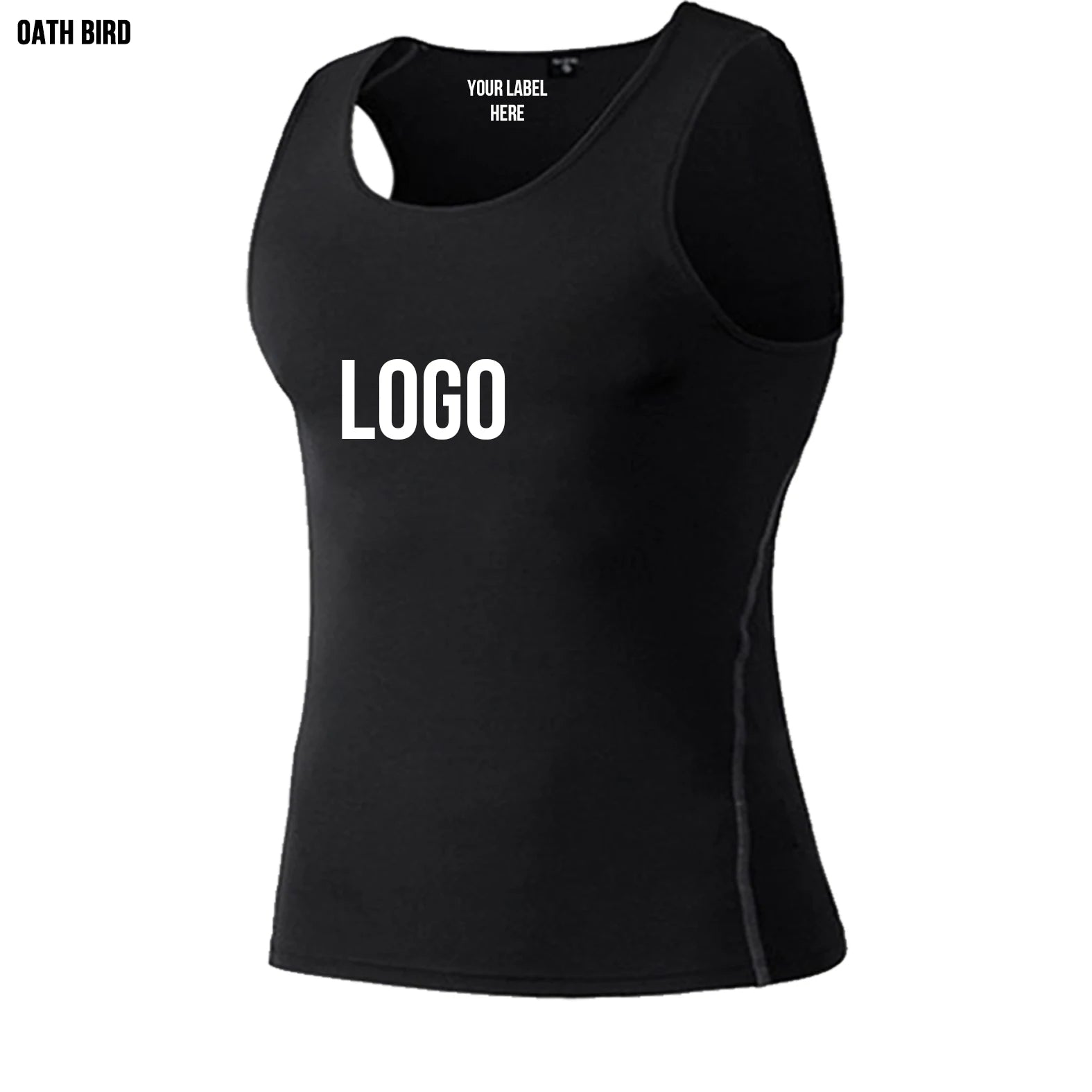 Custom Logo Label Mens Gym Tank Top Polyester Spandex Muscle Running Stringer Fitness Quick Dry Singlet Sports Workout Vest