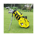 KONDAY in Stock Golf Stand  Bag Large Capacity Easy Storage of Golf Clubs Waterproof Pu Coated  Yellow Golf Stand Bag