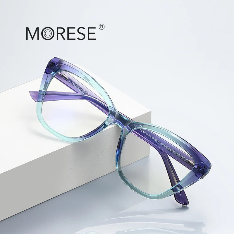 MORESE 2148 Taizhou Fashion Anti-Blue Light Glasses Cat Eye Gel Style with Colored Animal Pattern