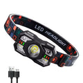 2025 New Cob Super Bright 1200mah 5 Modes Motion Sensor Power Usb Rechargeable Torch Tactical Flashlight Led Headlamp