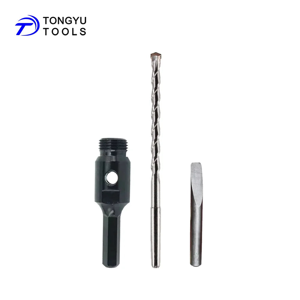 3Pcs Hex to 1/2" BSP Male Thread Adapter Set with Pilot Bit & Drift Key Heavy Duty Converter for Dry Diamond Core Drilling