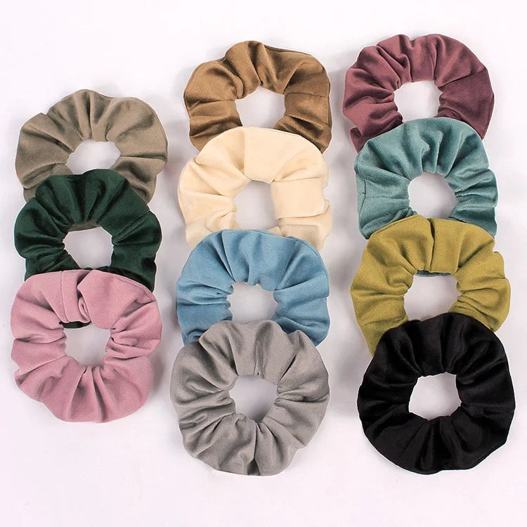 MIO Wholesale New Suede Headband Ladies Velvet Hairband Retro Solid Color Hair Tie Elastic Rubber Band for Women