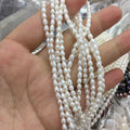 Wholesale Price 3A 2-3mm Small Size Rice Shape Pearl String Natural Freshwater Drop Pearl Strand
