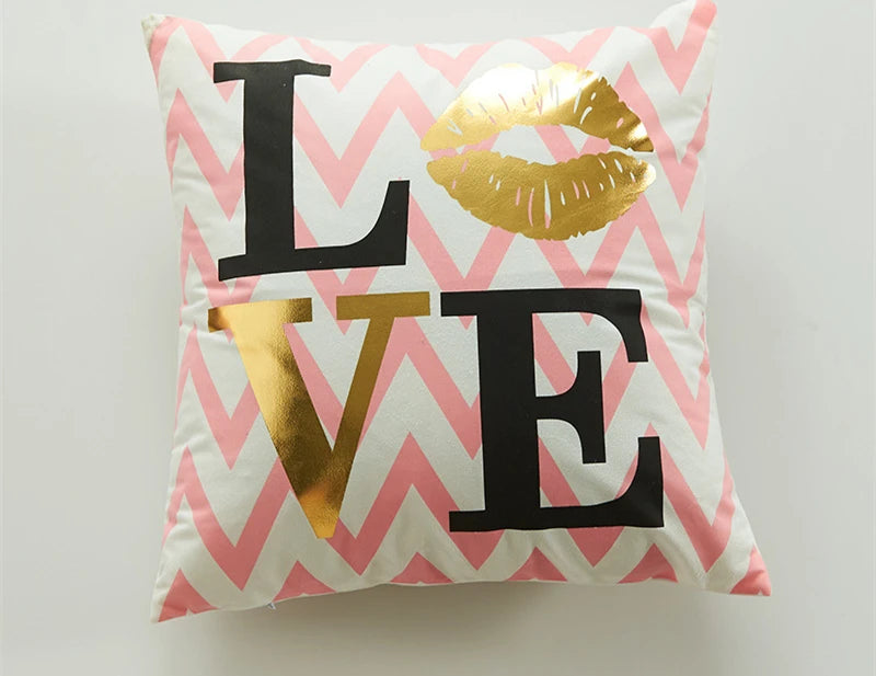 Wholesale Decorative Custom Gold Geometry Pillow Cases Customized