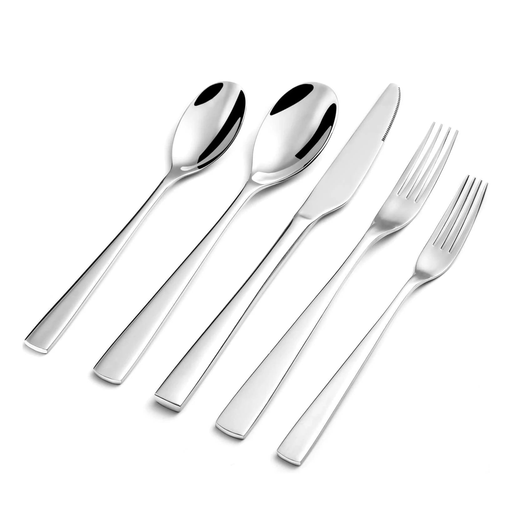 Mirror Stainless Steel 18/10 Classic Design Laser Logo Back to School Restaurant Cutlery Set SLD Customized Printing